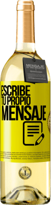 29,95 € Envío gratis | Vino Blanco Edición WHITE Escribe tu propio mensaje Etiqueta Amarilla. Etiqueta personalizable Vino joven Cosecha 2025 Verdejo