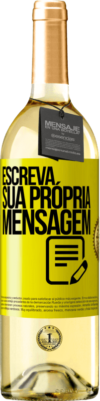 29,95 € Envio grátis | Vinho branco Edição WHITE Escreva sua própria mensagem Etiqueta Amarela. Etiqueta personalizável Vinho jovem Colheita 2024 Verdejo