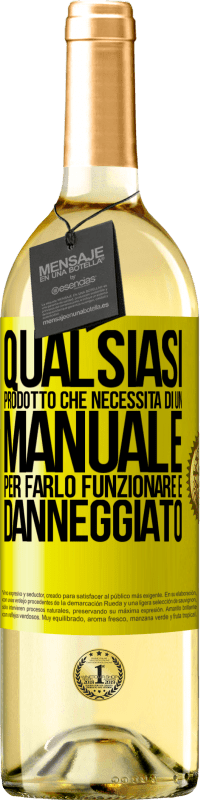 29,95 € Spedizione Gratuita | Vino bianco Edizione WHITE Qualsiasi prodotto che necessita di un manuale per farlo funzionare è danneggiato Etichetta Gialla. Etichetta personalizzabile Vino giovane Raccogliere 2025 Verdejo