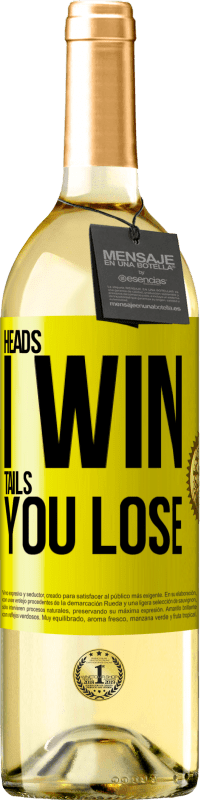 29,95 € Free Shipping | White Wine WHITE Edition Heads I win, tails you lose Yellow Label. Customizable label Young wine Harvest 2023 Verdejo