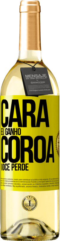 29,95 € Envio grátis | Vinho branco Edição WHITE Cara eu ganho, coroa você perde Etiqueta Amarela. Etiqueta personalizável Vinho jovem Colheita 2025 Verdejo