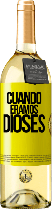 29,95 € Envío gratis | Vino Blanco Edición WHITE Cuando éramos dioses Etiqueta Amarilla. Etiqueta personalizable Vino joven Cosecha 2023 Verdejo