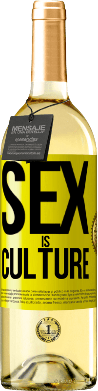 29,95 € Free Shipping | White Wine WHITE Edition Sex is culture Yellow Label. Customizable label Young wine Harvest 2024 Verdejo