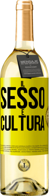 29,95 € Spedizione Gratuita | Vino bianco Edizione WHITE Il sesso è cultura Etichetta Gialla. Etichetta personalizzabile Vino giovane Raccogliere 2023 Verdejo