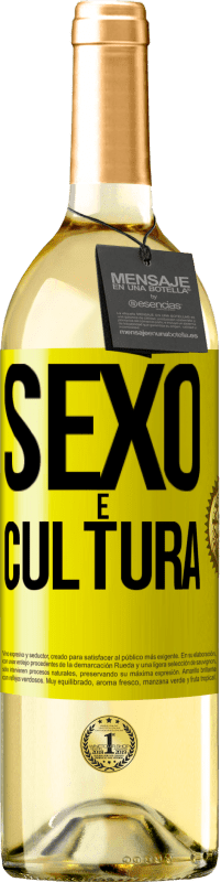 29,95 € Envio grátis | Vinho branco Edição WHITE Sexo é cultura Etiqueta Amarela. Etiqueta personalizável Vinho jovem Colheita 2024 Verdejo