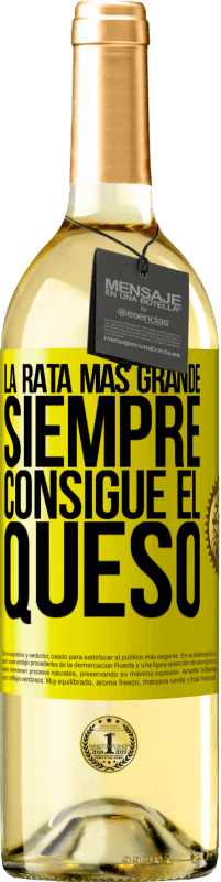 29,95 € Envío gratis | Vino Blanco Edición WHITE La rata más grande siempre consigue el queso Etiqueta Amarilla. Etiqueta personalizable Vino joven Cosecha 2024 Verdejo