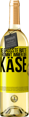 29,95 € Kostenloser Versand | Weißwein WHITE Ausgabe Die größte Ratte bekommt immer den Käse Gelbes Etikett. Anpassbares Etikett Junger Wein Ernte 2023 Verdejo