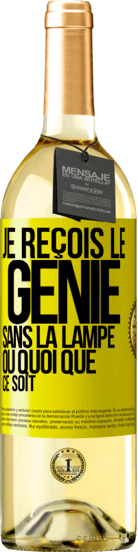 29,95 € Envoi gratuit | Vin blanc Édition WHITE Je reçois le génie sans la lampe ou quoi que ce soit Étiquette Jaune. Étiquette personnalisable Vin jeune Récolte 2023 Verdejo