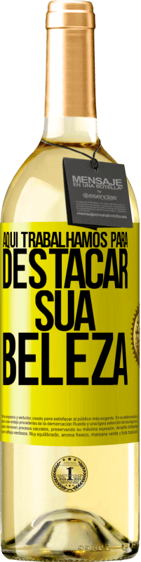 29,95 € Envio grátis | Vinho branco Edição WHITE Aqui trabalhamos para destacar sua beleza Etiqueta Amarela. Etiqueta personalizável Vinho jovem Colheita 2025 Verdejo