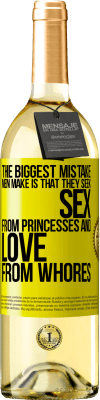 29,95 € Free Shipping | White Wine WHITE Edition The biggest mistake men make is that they seek sex from princesses and love from whores Yellow Label. Customizable label Young wine Harvest 2023 Verdejo