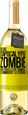 29,95 € Envoi gratuit | Vin blanc Édition WHITE En cas d'apocalypse zombie vous pouvez être tranquille, ils mangent le cerveau Étiquette Jaune. Étiquette personnalisable Vin jeune Récolte 2023 Verdejo