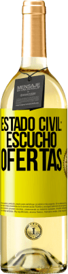 29,95 € Envío gratis | Vino Blanco Edición WHITE Estado civil: escucho ofertas Etiqueta Amarilla. Etiqueta personalizable Vino joven Cosecha 2023 Verdejo