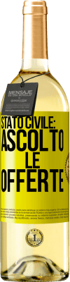 29,95 € Spedizione Gratuita | Vino bianco Edizione WHITE Stato civile: ascolto le offerte Etichetta Gialla. Etichetta personalizzabile Vino giovane Raccogliere 2023 Verdejo