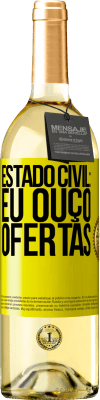 29,95 € Envio grátis | Vinho branco Edição WHITE Estado civil: eu ouço ofertas Etiqueta Amarela. Etiqueta personalizável Vinho jovem Colheita 2023 Verdejo