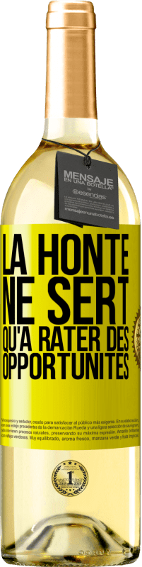 29,95 € Envoi gratuit | Vin blanc Édition WHITE La honte ne sert qu'à rater des opportunités Étiquette Jaune. Étiquette personnalisable Vin jeune Récolte 2024 Verdejo