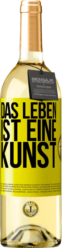 29,95 € Kostenloser Versand | Weißwein WHITE Ausgabe Das Leben ist eine Kunst Gelbes Etikett. Anpassbares Etikett Junger Wein Ernte 2025 Verdejo