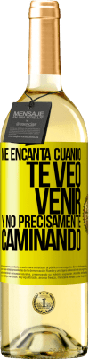 29,95 € Envío gratis | Vino Blanco Edición WHITE Me encanta cuando te veo venir y no precisamente caminando Etiqueta Amarilla. Etiqueta personalizable Vino joven Cosecha 2024 Verdejo