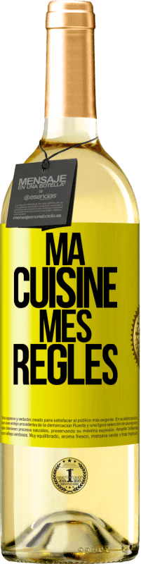 29,95 € Envoi gratuit | Vin blanc Édition WHITE Ma cuisine, mes règles Étiquette Jaune. Étiquette personnalisable Vin jeune Récolte 2023 Verdejo