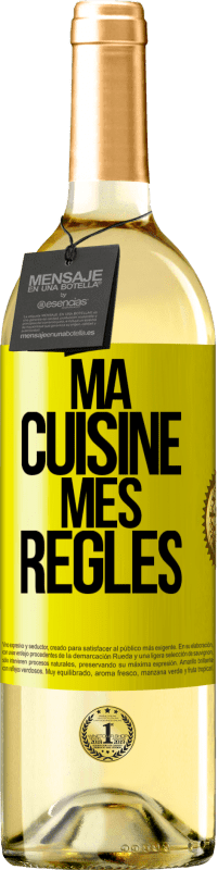 29,95 € Envoi gratuit | Vin blanc Édition WHITE Ma cuisine, mes règles Étiquette Jaune. Étiquette personnalisable Vin jeune Récolte 2025 Verdejo