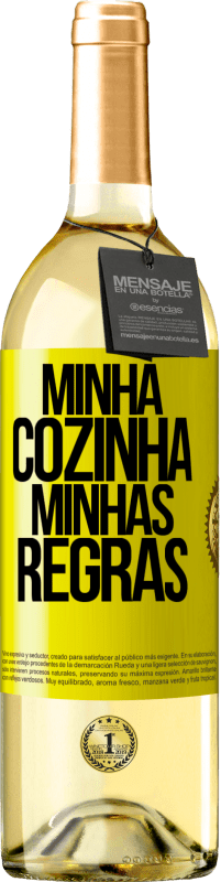 29,95 € Envio grátis | Vinho branco Edição WHITE Minha cozinha, minhas regras Etiqueta Amarela. Etiqueta personalizável Vinho jovem Colheita 2025 Verdejo