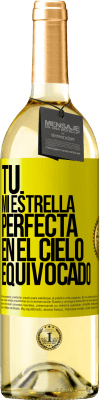 29,95 € Envío gratis | Vino Blanco Edición WHITE Tú. Mi estrella perfecta en el cielo equivocado Etiqueta Amarilla. Etiqueta personalizable Vino joven Cosecha 2023 Verdejo