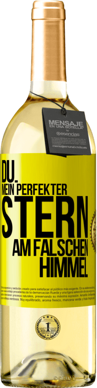 29,95 € Kostenloser Versand | Weißwein WHITE Ausgabe Du. Mein perfekter Stern am falschen Himmel Gelbes Etikett. Anpassbares Etikett Junger Wein Ernte 2023 Verdejo