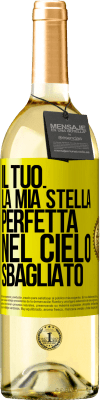 29,95 € Spedizione Gratuita | Vino bianco Edizione WHITE Il tuo. La mia stella perfetta nel cielo sbagliato Etichetta Gialla. Etichetta personalizzabile Vino giovane Raccogliere 2023 Verdejo