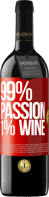 39,95 € Envío gratis | Vino Tinto Edición RED MBE Reserva 99% passion, 1% wine Etiqueta Roja. Etiqueta personalizable Reserva 12 Meses Cosecha 2015 Tempranillo