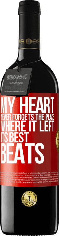 39,95 € Free Shipping | Red Wine RED Edition MBE Reserve My heart never forgets the place where it left its best beats Red Label. Customizable label Reserve 12 Months Harvest 2015 Tempranillo