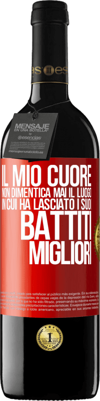 39,95 € Spedizione Gratuita | Vino rosso Edizione RED MBE Riserva Il mio cuore non dimentica mai il luogo in cui ha lasciato i suoi battiti migliori Etichetta Rossa. Etichetta personalizzabile Riserva 12 Mesi Raccogliere 2015 Tempranillo