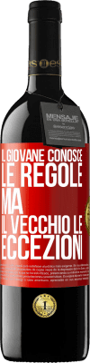 39,95 € Spedizione Gratuita | Vino rosso Edizione RED MBE Riserva Il giovane conosce le regole, ma il vecchio le eccezioni Etichetta Rossa. Etichetta personalizzabile Riserva 12 Mesi Raccogliere 2014 Tempranillo