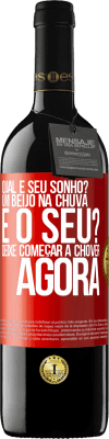 39,95 € Envio grátis | Vinho tinto Edição RED MBE Reserva qual é seu sonho? Um beijo na chuva. E o seu? Deixe começar a chover agora Etiqueta Vermelha. Etiqueta personalizável Reserva 12 Meses Colheita 2015 Tempranillo