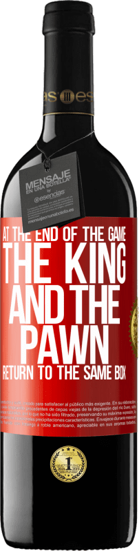 39,95 € Free Shipping | Red Wine RED Edition MBE Reserve At the end of the game, the king and the pawn return to the same box Red Label. Customizable label Reserve 12 Months Harvest 2015 Tempranillo