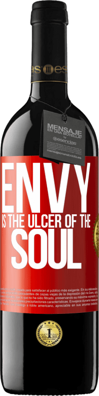 39,95 € Free Shipping | Red Wine RED Edition MBE Reserve Envy is the ulcer of the soul Red Label. Customizable label Reserve 12 Months Harvest 2014 Tempranillo