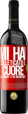 39,95 € Spedizione Gratuita | Vino rosso Edizione RED MBE Riserva Mi hai solleticato il cuore da quando ti ho incontrato Etichetta Rossa. Etichetta personalizzabile Riserva 12 Mesi Raccogliere 2016 Tempranillo