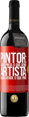 39,95 € Envio grátis | Vinho tinto Edição RED MBE Reserva Pintor: quem pinta o que vende. Artista: quem vende o que pinta Etiqueta Vermelha. Etiqueta personalizável Reserva 12 Meses Colheita 2014 Tempranillo