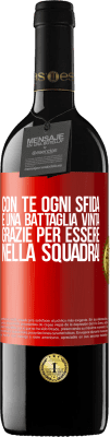 39,95 € Spedizione Gratuita | Vino rosso Edizione RED MBE Riserva Con te ogni sfida è una battaglia vinta. Grazie per essere nella squadra! Etichetta Rossa. Etichetta personalizzabile Riserva 12 Mesi Raccogliere 2016 Tempranillo