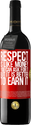 39,95 € Free Shipping | Red Wine RED Edition MBE Reserve Respect is like money. You can ask for it, but it is better to earn it Red Label. Customizable label Reserve 12 Months Harvest 2015 Tempranillo