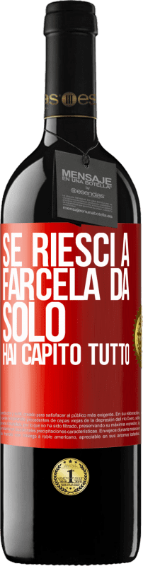 39,95 € Spedizione Gratuita | Vino rosso Edizione RED MBE Riserva Se riesci a farcela da solo, hai capito tutto Etichetta Rossa. Etichetta personalizzabile Riserva 12 Mesi Raccogliere 2015 Tempranillo