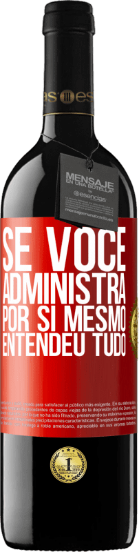 39,95 € Envio grátis | Vinho tinto Edição RED MBE Reserva Se você administra por si mesmo, entendeu tudo Etiqueta Vermelha. Etiqueta personalizável Reserva 12 Meses Colheita 2015 Tempranillo