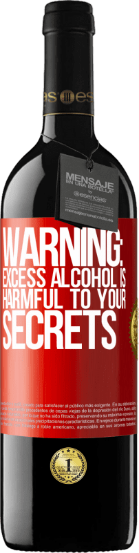 39,95 € 送料無料 | 赤ワイン REDエディション MBE 予約する 警告：過剰なアルコールはあなたの秘密に有害です 赤いタグ. カスタマイズ可能なラベル 予約する 12 月 収穫 2014 Tempranillo