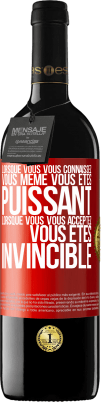 39,95 € Envoi gratuit | Vin rouge Édition RED MBE Réserve Lorsque vous vous connaissez vous même vous êtes puissant. Lorsque vous vous acceptez vous êtes invincible Étiquette Rouge. Étiquette personnalisable Réserve 12 Mois Récolte 2015 Tempranillo