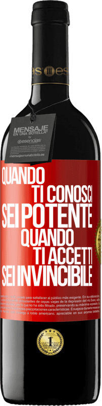 39,95 € Spedizione Gratuita | Vino rosso Edizione RED MBE Riserva Quando ti conosci, sei potente. Quando ti accetti, sei invincibile Etichetta Rossa. Etichetta personalizzabile Riserva 12 Mesi Raccogliere 2016 Tempranillo