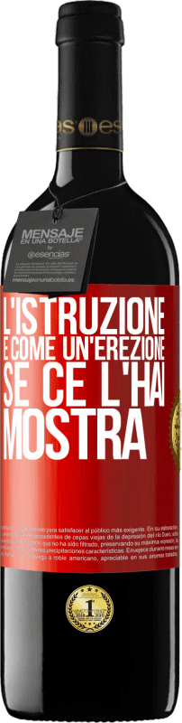 39,95 € Spedizione Gratuita | Vino rosso Edizione RED MBE Riserva L'istruzione è come un'erezione. Se ce l'hai, mostra Etichetta Rossa. Etichetta personalizzabile Riserva 12 Mesi Raccogliere 2015 Tempranillo