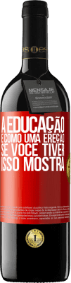 39,95 € Envio grátis | Vinho tinto Edição RED MBE Reserva A educação é como uma ereção. Se você tiver, isso mostra Etiqueta Vermelha. Etiqueta personalizável Reserva 12 Meses Colheita 2014 Tempranillo