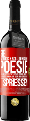 39,95 € Kostenloser Versand | Rotwein RED Ausgabe MBE Reserve Sie hat Rock & Roll in ihr und Poesie auf ihre Lippen. Sie lächelt dich nicht an, sie wirft Kugeln auf dich und du stirbst so sc Rote Markierung. Anpassbares Etikett Reserve 12 Monate Ernte 2015 Tempranillo