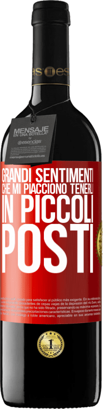 39,95 € Spedizione Gratuita | Vino rosso Edizione RED MBE Riserva Grandi sentimenti che mi piacciono tenerli in piccoli posti Etichetta Rossa. Etichetta personalizzabile Riserva 12 Mesi Raccogliere 2015 Tempranillo