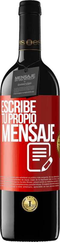 39,95 € Envío gratis | Vino Tinto Edición RED MBE Reserva Escribe tu propio mensaje Etiqueta Roja. Etiqueta personalizable Reserva 12 Meses Cosecha 2015 Tempranillo