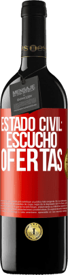 39,95 € Envío gratis | Vino Tinto Edición RED MBE Reserva Estado civil: escucho ofertas Etiqueta Roja. Etiqueta personalizable Reserva 12 Meses Cosecha 2014 Tempranillo