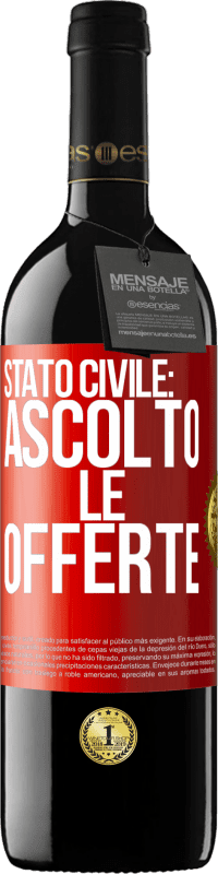 39,95 € Spedizione Gratuita | Vino rosso Edizione RED MBE Riserva Stato civile: ascolto le offerte Etichetta Rossa. Etichetta personalizzabile Riserva 12 Mesi Raccogliere 2014 Tempranillo